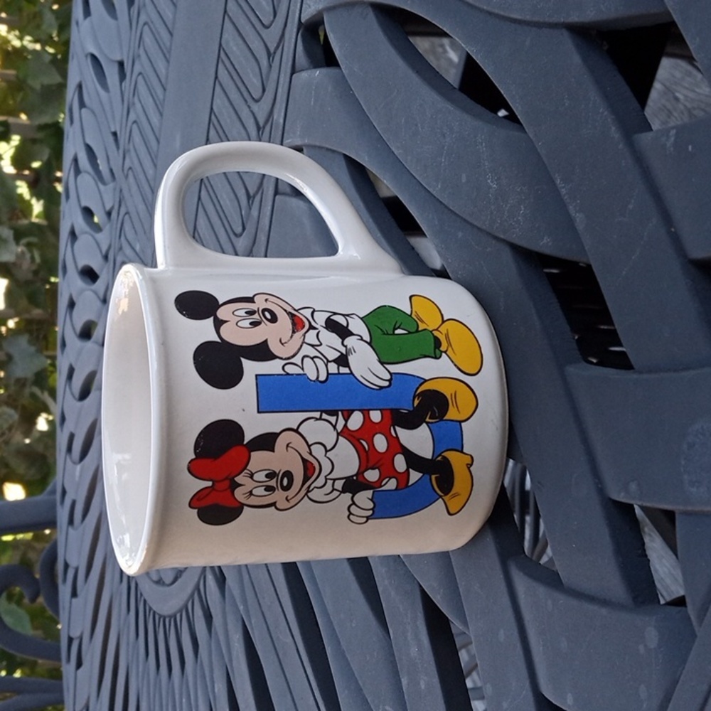 Vintage Disneyland Paris Alphabet Mug with Mickey and Minnie